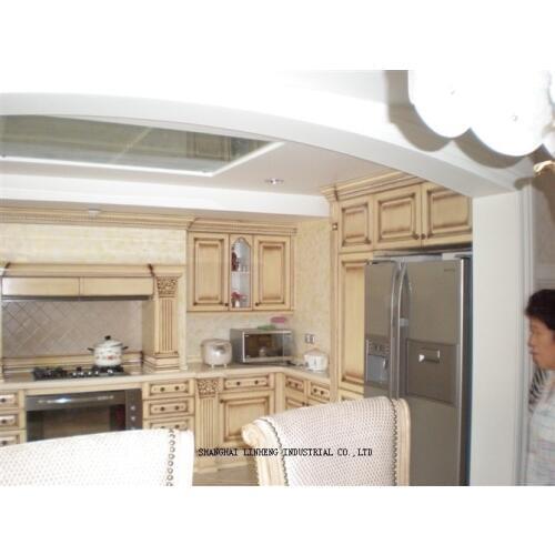 Classic solid wood kitchen cabinet furniture (LH-SW030)