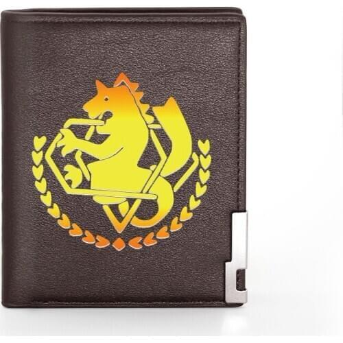 Classic Fashion Fullmetal Alchemist Printing Wallet Leather Purse For Men Credit Card Holder Short Male Slim Coin Money Bags