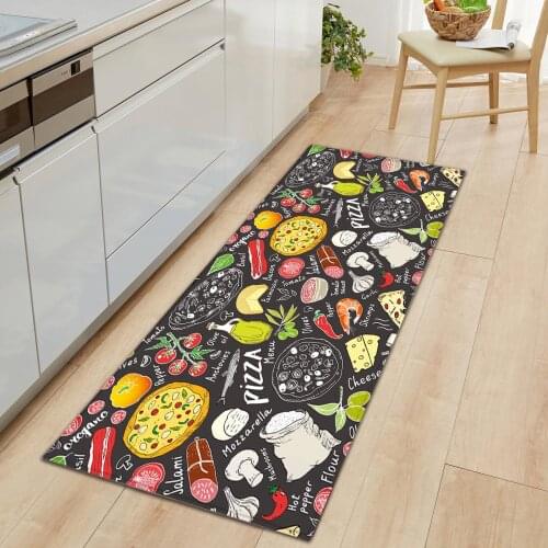 Funny Pattern Kitchen Carpet Mats Flannel Non-slip Door Entrance Mat Carpet Soft Floor Rugs for Living Room Bathroom Kitchen