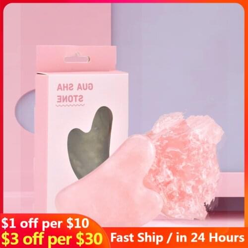 2pcs Jade Massagers For Face Body Gua Sha Scraper Beauty Facial Roller Set Natural Gouache Stone Massage Slimming Skin Care Lift