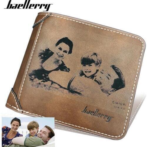 2020 Men Wallets Photo Engraving High Quality Male Purse Vintage Card Holder Brand PU Leather Wallet For Men Portomonee Carteria