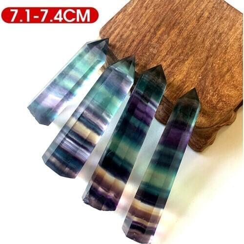 Natural Quartz Big Colorful Fluorite Crystal Stone Point Hexagonal Rock Wand Specimen Reiki Stone Healing Bring Good Luck
