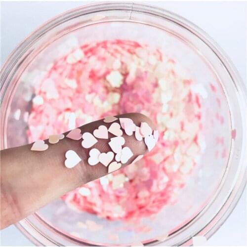 PET Ultrathin Heart Nail Sequin 4mm Mixed Holographic Laser Silver Glitter Sequins for Crafts Nail Art Decoration Lentejuelas 8g