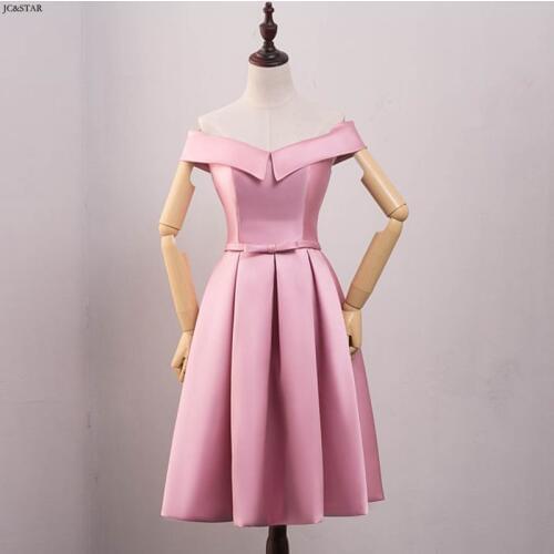Dusty pink bridesmaid dresses new satin sexy V neck A Line vestido para festa abito damigella cheap wedding guest dress