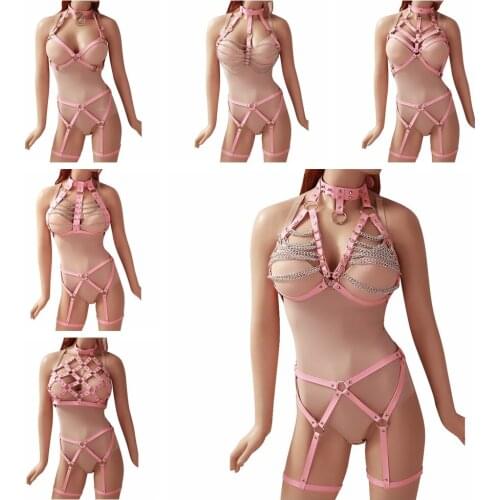 Harajuku Garter Body Strap Belt Stockings Bdsm Leather Sex Costumes Bondage Suspender Punk Harness Fashion Stylish Accessories