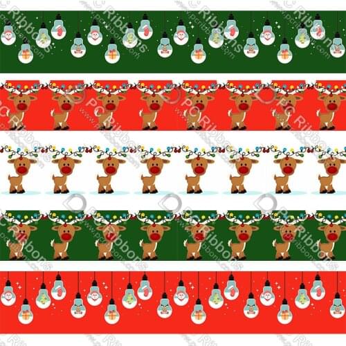 Christmas party printed grosgrain ribbon christmas decorations for home decoration accessories decoration mariage