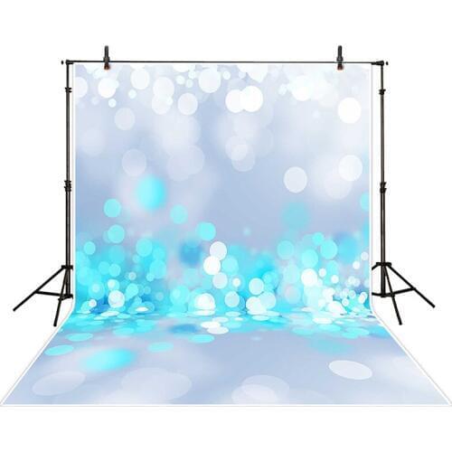 Silver and Blue Bokeh Newborn Photography Backdrops Digital Printed Photo Studio Background Baby Birthday Photo Booth Props