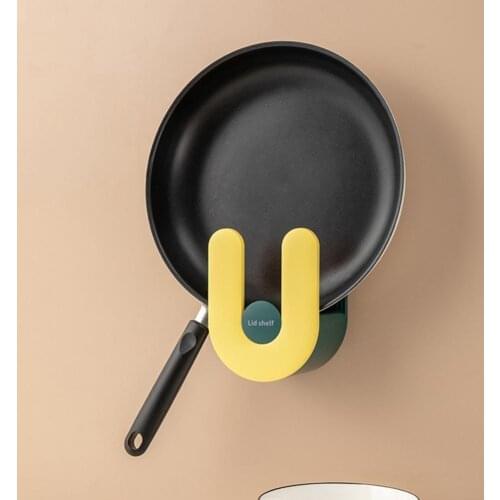 Pot Lid Rack Double Layer Punch Free Cutting Board Shelf ABS Wall Mounted U-shape Cutting Board Holder Kitchen Accessories