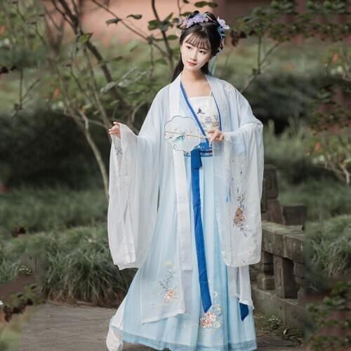 Hanfu Mo Dao Zu Sh Chinese Traditional Fairy Princess Dress Tang Dynasty Women Fairy Stage Performance Folk Dance Dress SL3382
