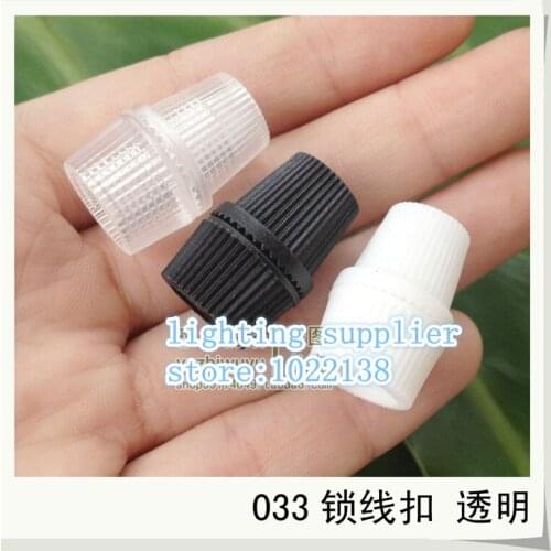 100Pcs Pendant Lamp Cable Strain Relief Twisted Wire Clamp Cable Grip Wire Clip Black white Clear