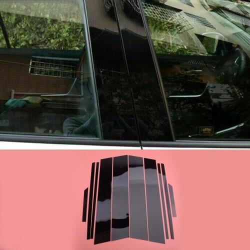 10Pcs PVC Car Glossy Black Window Pillar Posts Cover Trim Strip Fit for Toyota RAV4 2019 2020