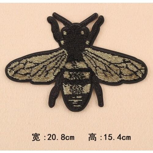 10pcs/lot Large Sequins Embroidery Patch Clothing Decoration Bee Hippo Tiger Eagle Accessories Diy Iron Heat Transfer Applique