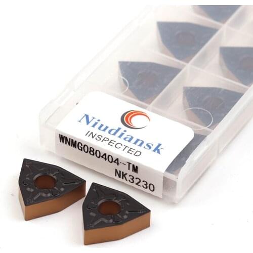 10Pcs WNMG080404-TM NK3230 WNMG080408 MT CQ CNC Cutting Machining Turning Tools Carbide Inserts Twocolor High Finish Sharp edge