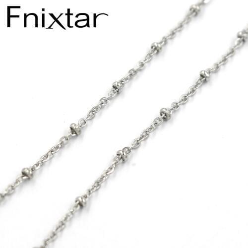 20pcs/lot Fnixtar 20" Stainless Steel Clamp bead chain necklace with lobster clasp Satellite Chains 2mm thickness 3mm ball beads