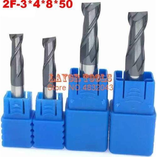2F-3*4*8*50,HRC50,Spiral Bit Milling Tools Carbide CNC flat End mills Router bits , the lathe tool,boring bar,cnc,machine
