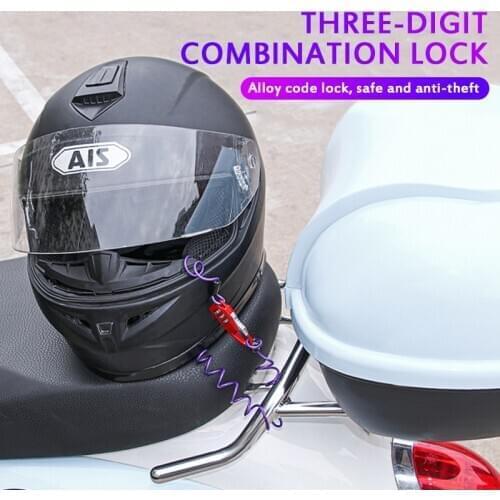 3 Digit Motorcycle Helmet Lock Steel Cable Luggage Lock Bicycle Lock Mini Password Lock Anti-theft Bike Bicycle Password Lock