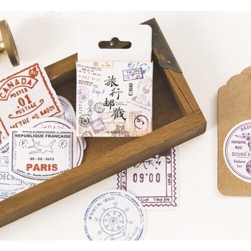 45 pcs/Set Novelty Travel Postmark Paper Sticker Decoration DIY Handmade Arts Craft Sticker Christmas gift