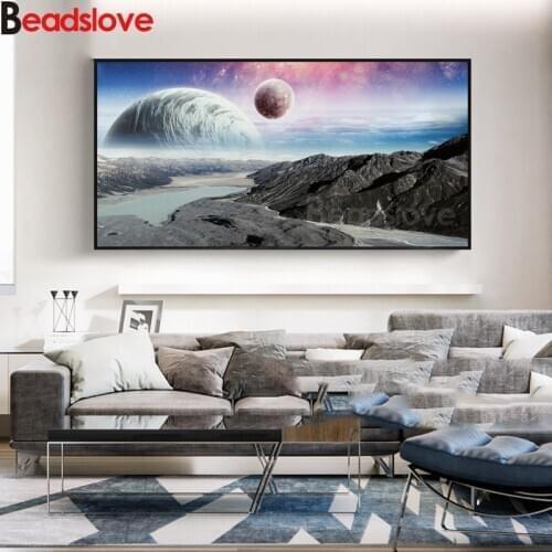 5d Diy Diamond Painting Moon Fantasy Planet Scenery Full drill Square Cross Stitch Daimond Mosaic Embroidery Art Decoration Home