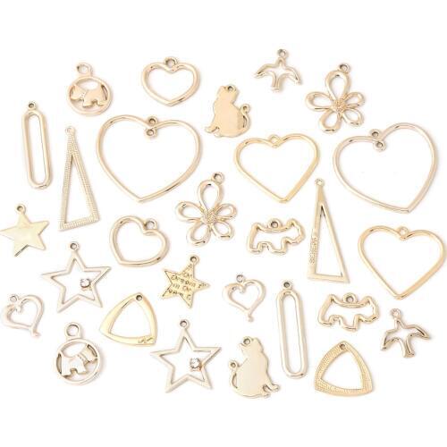 Heart/Flower/Swallow/Star/dog/cat 8~15pcs Gold Metal Charms Jewelry Findings for DIY Necklace Bracelet Earring Jewelry Making