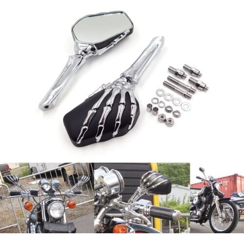 Aftermarket Free Shipping Motorcycle Parts Talon Skull Mirror Heritage Springer Sportster Dyna Glide for Suzuki Softail V Rod CD