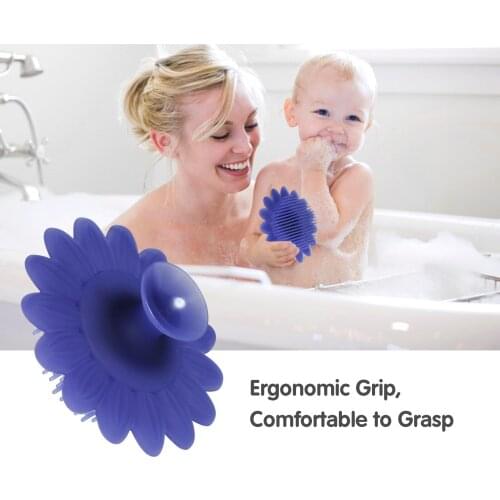 Hot Sale Baby Bath Silicone Brush 104℉Temperature Sensing Baby Bathtub Brush with Soft Bristle Infant Bath Scrubber Skin Soother