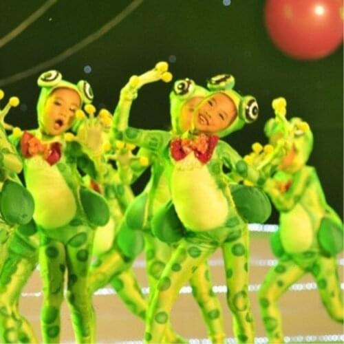 Little frog love singing childrens costumes sixty-one cartoon group performance clothing happy small frog animal dance clothes