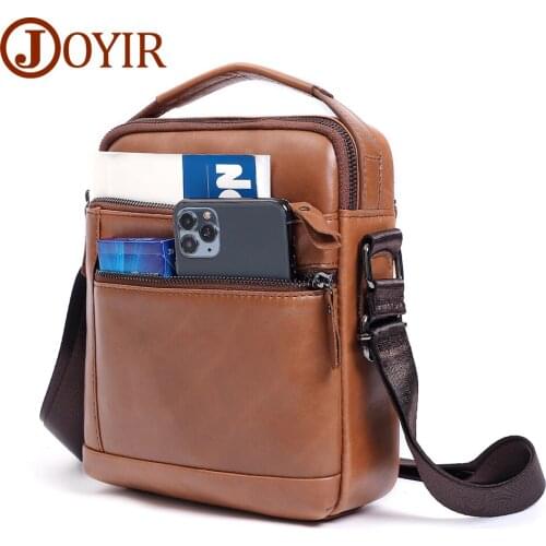 JOYIR Brand Genuine Leather Crossbody Bags for Men Casual Shoulder Messenger Bags Fashion Men 's Handbag High Quality Male Bag