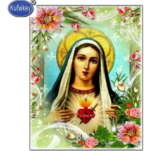 Flowers virgin mary picture diamond painting crystal,diamant painting,diy,square round diamond embroidery mosaic sticker wall