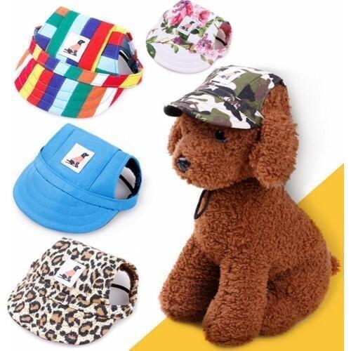 Pet Dog Cap Small Pet Summer Canvas Cap Dog Baseball Visor Hat Puppy Outdoor Sunbonnet Caps
