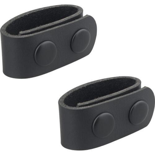 Kosibate Duty Belt Keeper Leather Tactical Belt Keeper Loop Belt Buckle for 2–2 1/4 Inch with Double Snap, (2Pack, Black)