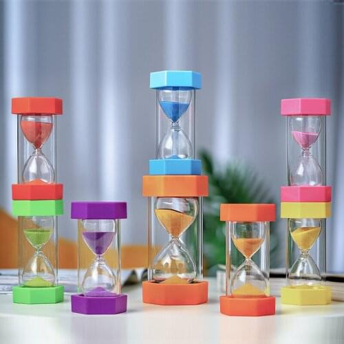 Nordic Style Creative Glass Hourglass 5/10/15/20/30/45/60 Minutes Modern Art Craftwork Safety Child Brushing Hexagon Timer Gift