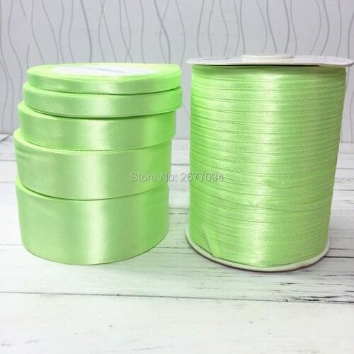 25Yards Fluorescence Green Pretty Silk Satin Ribbon Wedding Party Decoration Invitation Card Gift Wrapping Scrapbooking Riband