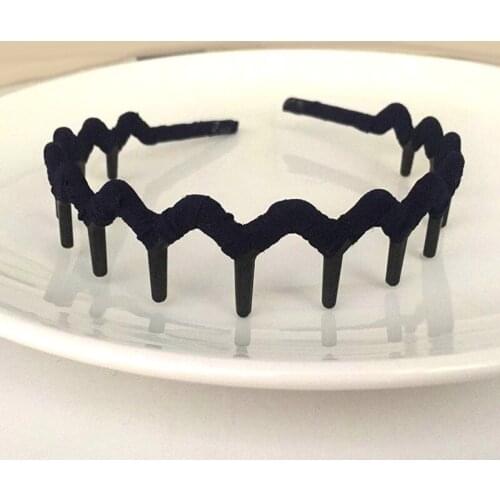 Fashion Headband Hair Comb Wave Zigzag Band Notched Hairband for Women Fall-resistant Hair Accessories