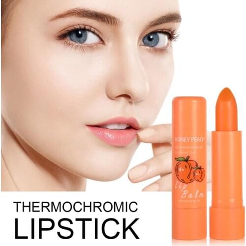 Natural Temperature Change Color Lip Balm Peach Jelly Lipstick Lasting Moisturizing Sweet Cute Peach Lips Skin Care TSLM1