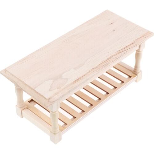 New1:12 Mini Dollhouse Furniture Miniature Wooden Tea Table Mini Living Room Doll House Accessories Kid Pretend Play Toy