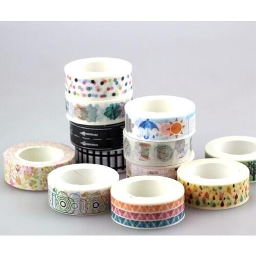 NEW !1pcs/lot 15mm * 10m Kawai Tape Patterns of Flags,dots and flower Japanese Paper Washi Tape 10m