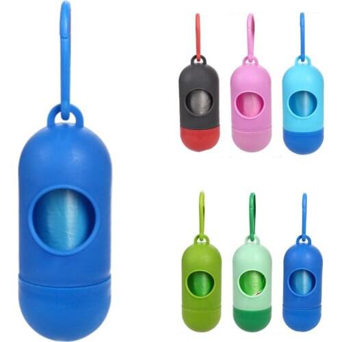 New Pill Shape Pet Dog Poop Bag Dispenser Waste Garbage Bags Carrier With Cat Dog Waste Poop Bag For Dog Cleaning Supplies