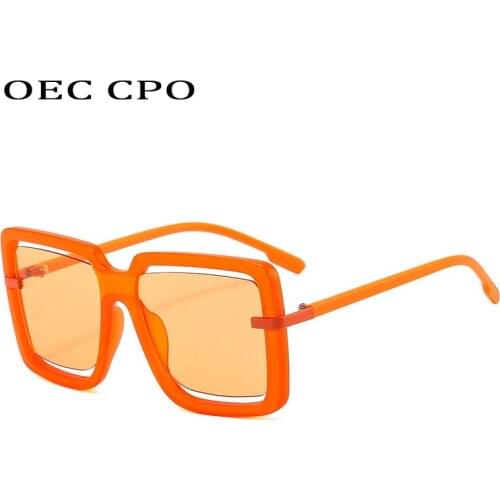 OEC CPO Sexy Hollow Sunglasses Women Brand Designer Oversized Square Glasses Female Vintage Shades Eyewear Beach Outdoor Goggles