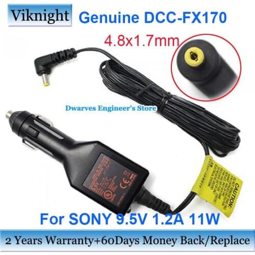 Genuine 9.5V 1.2A 11W DCC-FX170 DCC-FX160 Car Adapter Charger AC-FX160 AC-FX170 For SONY DVP-FX720 DVP-FX930 DVP-FX74 DVD Player