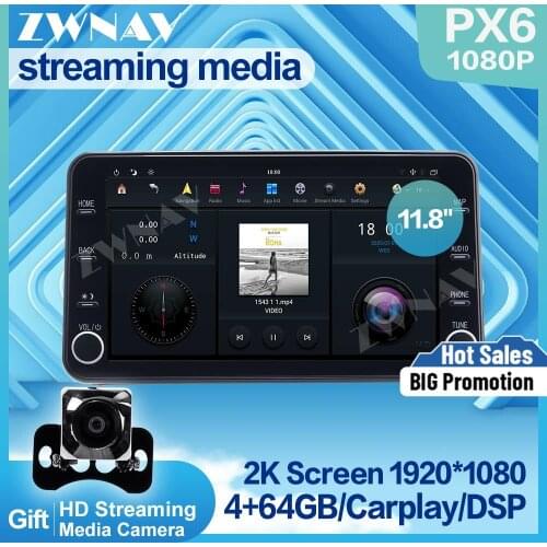 PX6 MAX-PAD 1920*1080 11.8" Android 9.0 Car Multimedia Player streaming media For Toyota crider 2019 2020 radio stereo head unit