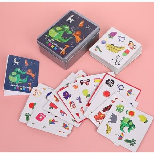 Education Childrens Crazy Double Touch Card Board Game Card Game Memory Early Parent-child Libros Art Kawaii Game Toys Animal