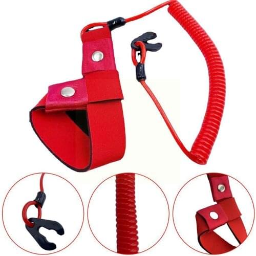 Red Engine Stop Switch Safety Lanyard For Outboard, ATV, Bicycle H4C7