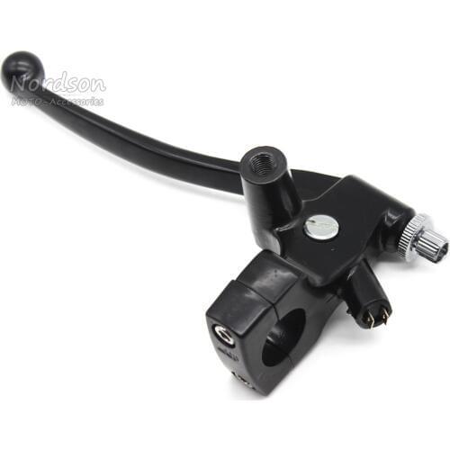 Universal Aluminum 1" 25mm Black Left Handlebar Motorcycle Brake Clutch Levers With Lens Holder For Honda Yamaha Suzuki Kawasaki