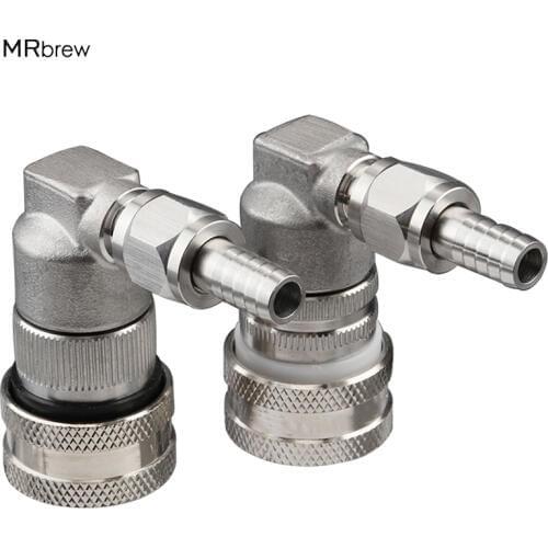 Stainless Steel 304 Ball Lock 1/4'' MFL Disconnect Set with 5/16 Swivel Nuts for Home brewing Beer kegs replacement