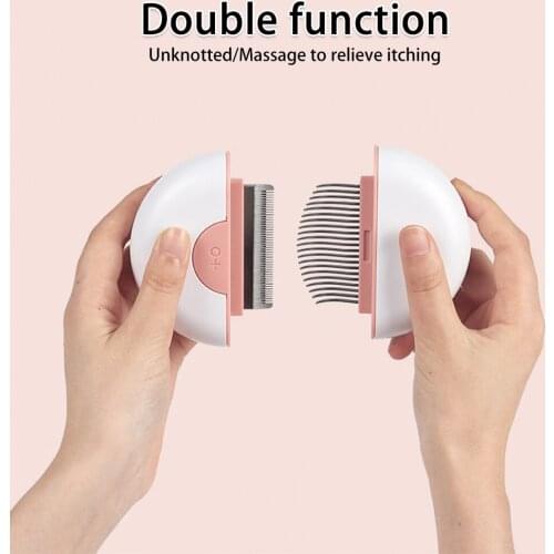 Lovely Pet Hair Brushes For Dog Cat Grooming Reusable 2 in 1 Massage to Relieve Itching comb Portable Cleaning Deshedding Tool