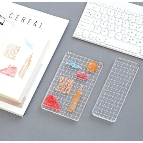 1PC Acrylic Clear Stamp Block Handle Stamping Photo Album Decor Essential Tools for Scrapbooking DIY Arts Crafts Stamps Making