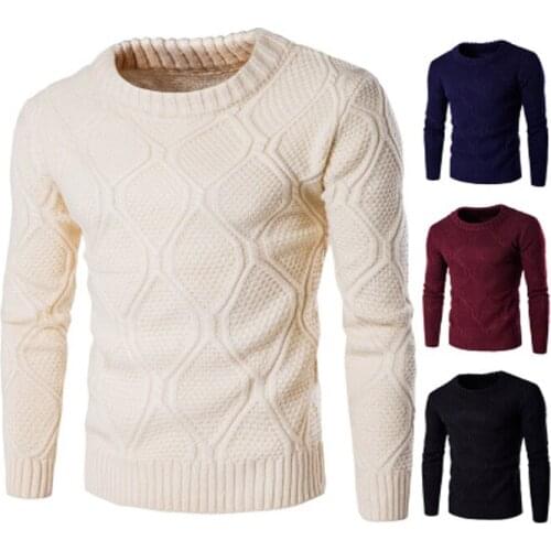 New Autumn Winter Sweater MenS Solid Color Casual Sweater