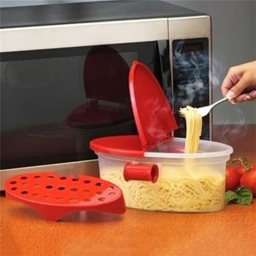 Pasta pot heat-resistant PP boat type microwave oven steamer boat filter pasta microwave oven kitchen tool pasta bowl
