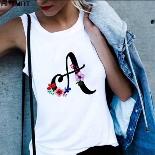 Summer Sexy Tops Harajuku Sleeveless Camisole Tank Tops Vest 26 letters Print Casual Loose Women Female T-Shirt 90s Clothing