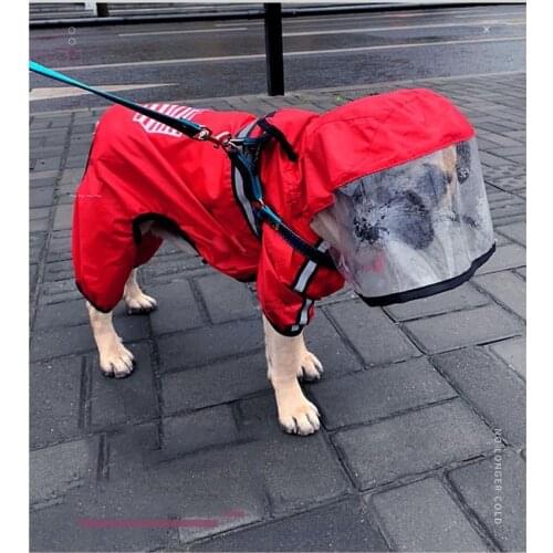 Pet Supplies Thin Dog Raincoat Fashionable Small Medium-sized Dog Golden Retriever Corgi Teddy Pet Four-legged WaterproofClothes